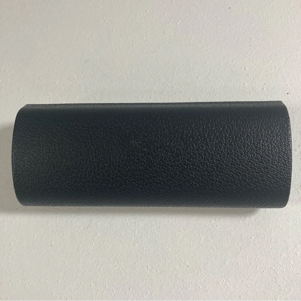 Burberry Glasses Case Black Leather Hard Shell Magnetic Close Sunglasses